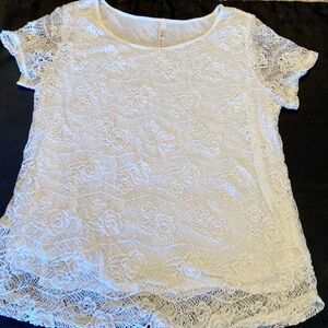 Leo & Nicole White Lace Top